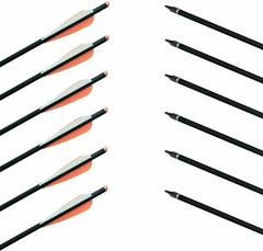 12Pcs 20″ Carbon Halfmoon Crossbow Arrow Bolts For Hunting and Outdoor Practice