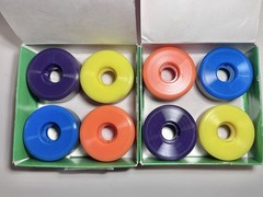USED Lot of 2 RollerBones Estro Jen Michelle Steilen 57mm 101A Skate Wheels 8 Pc