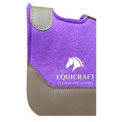 Purple Wool Felt Saddle Pad with Leather | Western Riding Pad | 30X30″ & 32X32″
