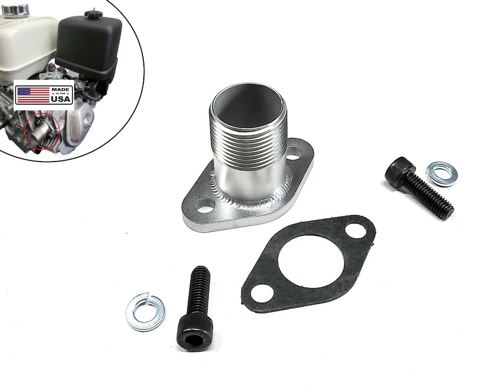 Stainless Steel 1″ Threaded Exhaust Adaptor Flange for: GX Honda 270, GX 390