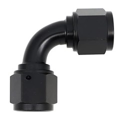 Female to Female Swivel Coupler Fitting Adapter Aluminum Black 8AN 90 Degree