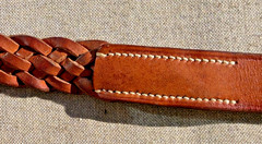 54″ Full Horse English Braided Leather Reins, Made in England, Color: Oak Bark