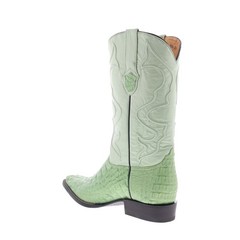 Wild West Caiman Hornback Chihuahua Mens Green Wide Cowboy Western Boots