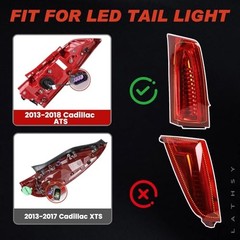 LED Tail Light Assembly Compatible with 2013-2018 Cadillac ATS Left Driver Side