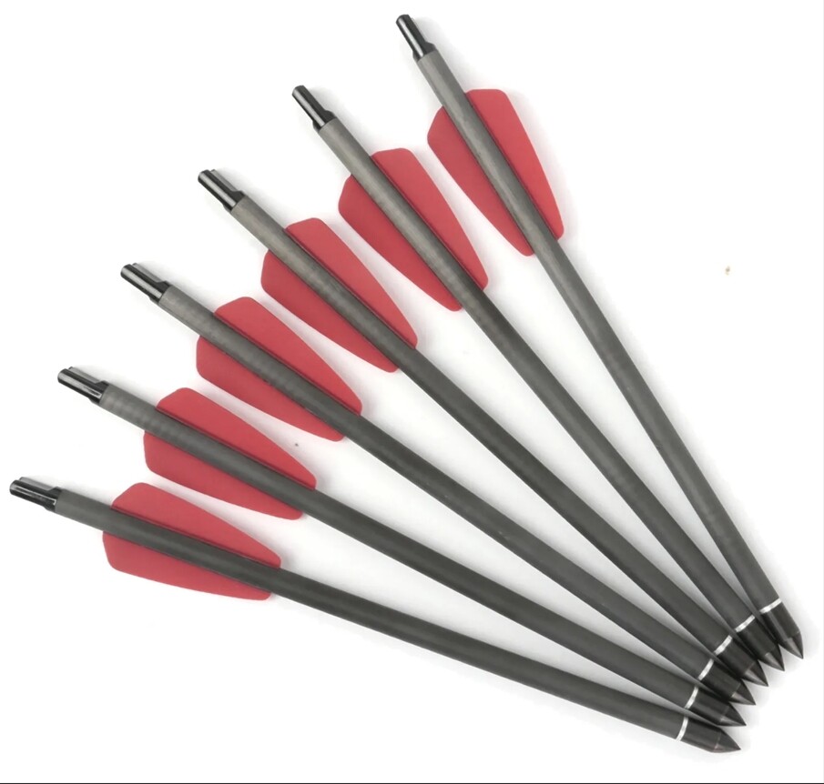 12pcs Crossbow Bolts 15″ Carbon Arrows Screw Point Vanes Archery Bow Hunting