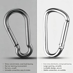 10 PCS Stainless Steel Carabiners Spring Snap Hooks Heavy Duty Keychain Clip NEW