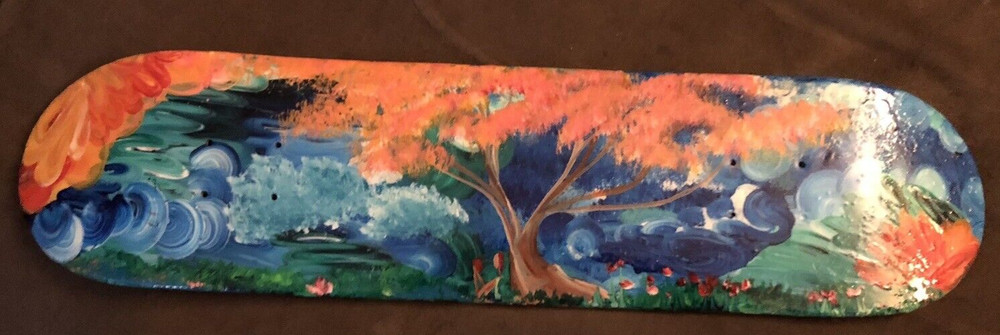 Landscape Painted Skateboard Deck Wall Art Paint Wall Art Not Signed