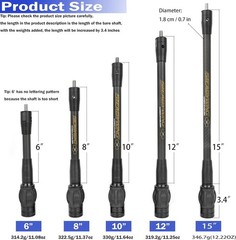 Bow Stabilizer for Compound Bow, Stabilizer Kit, 6″ 8″ 10″ 12″ 15″, Archery B…