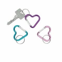9× Heart Shaped Gift Aluminum Alloy Carabiner Hook Snap Clip Key Holder Keychain