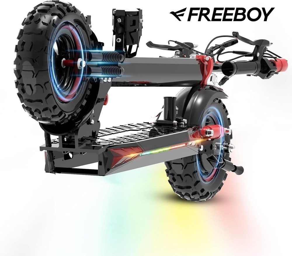 Freeboy Electric Scooter 48v 1200W For Adult 11″Off Road Fat Tires Fast Speed US