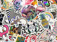 10-100 Random Holographic & Shiny Sticker Pack Rainbow Light Lot Set Bulk Group