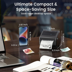 4×6 Thermal Shipping Label Printer Bluetooth Wireless for eBay Amazon UPS USPS