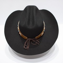 VTG Justin Milano Hat Co. 3X Black 100% Wool Cowboy Hat ~ Size 7 1/8 (56.5cm)