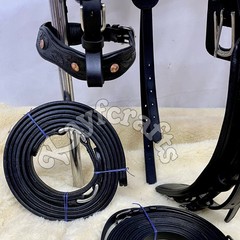 Black Leather Horse Driving Harness with Collar Complete set for Single horse