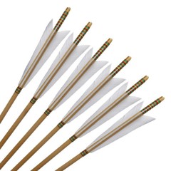 12Pcs 33″ Wooden Arrows Turkey Feather Recurve Bow Traditional Sp 500