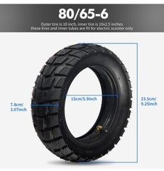 80/65-6 Scooter Tire Off-Road, 10 Inch Replacement Thickened Pneumatic Tire