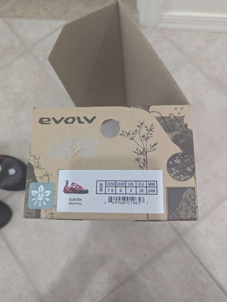 Evolv Elektra Strap Rock Climbing Shoes Womens US 7.5 (EU 38) with Box