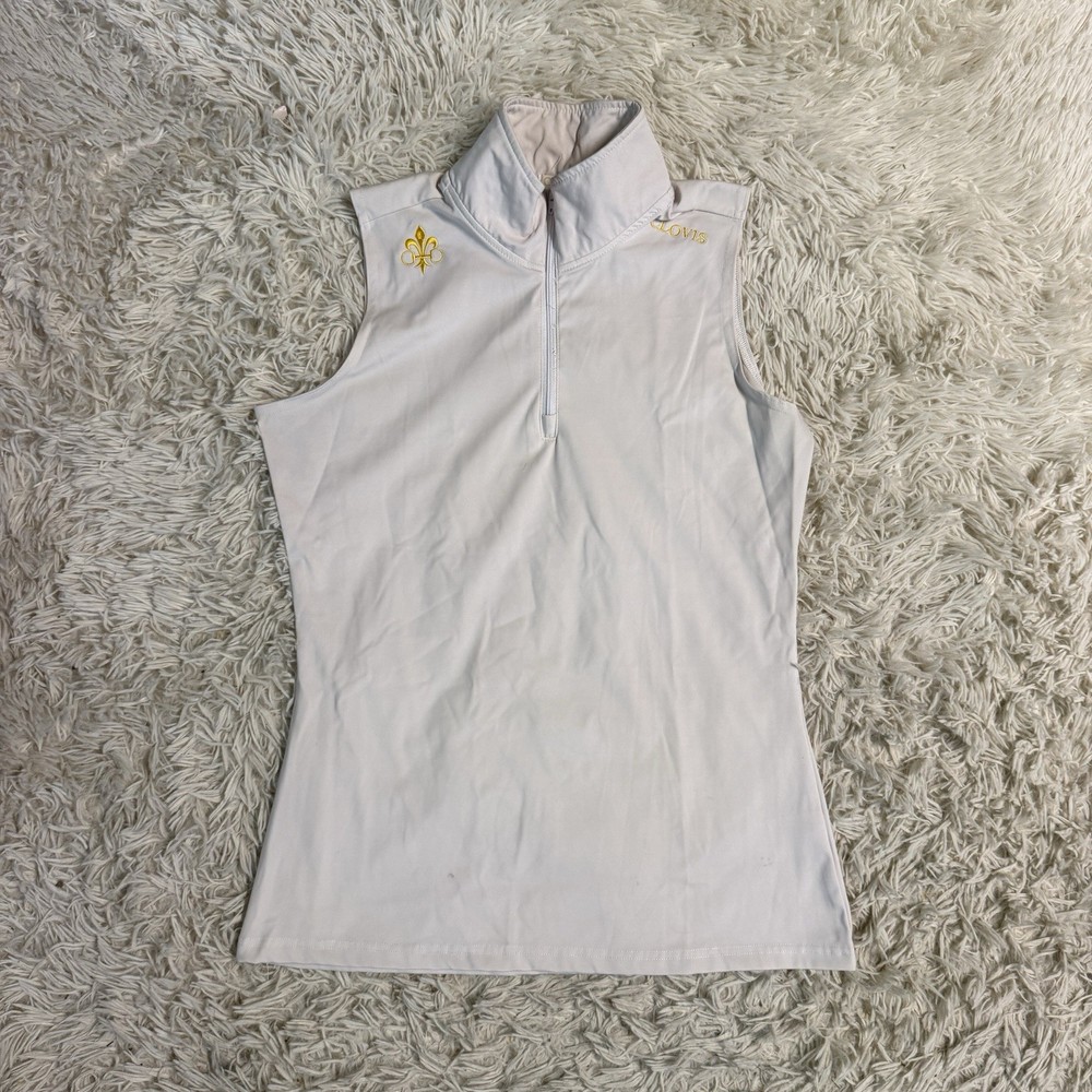 Women’s Medium White Clovis Short Sleeve Horseback Riding Sunshirt