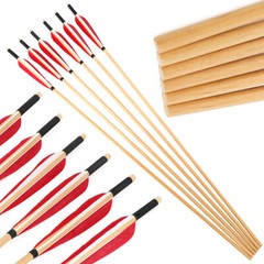 6/12pcs Wooden Arrows Turkey Feathers Diameter 8mm Handmade DIY Bow Hunting