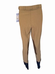 NWT TuffRider Rib Knee Patch Riding Breeches Taupe Women’s Size 28 Equestrian