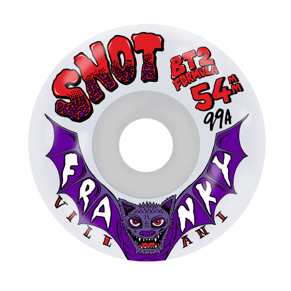 SNOT Franky Villani Bat Conical 54mm 99a Clear Skateboard Wheels – Set Of 4