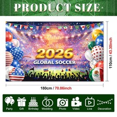 World Cup Banner International Soccer Event Party Decorations Soccer Stadium Bac