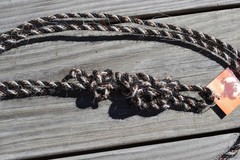 Jose Ortiz 1/4″ Mane Hair Pre-Tied Fiador/Get Down Rope 16′-Black/Chestnut/White