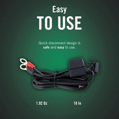 Battery Tender Ring Terminal Harness Accessory Cable – 18 inch Cord Adapter with