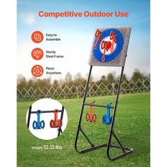 Axe Throwing Game Plastic Bristle Target with 8 Throwing Axes Set Steel Frame