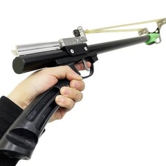 «High-Power Metal Slingshot – Black Ergonomic, Precision Trigger for Hunting,