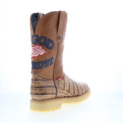 Dingo Patriot DI-607 Mens Brown Leather Pull On Cowboy Western Boots 9.5