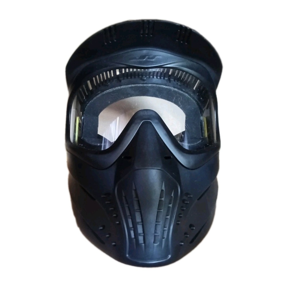 JT Black Premise Paintball Mask With Clear Goggles. One Size Fits All