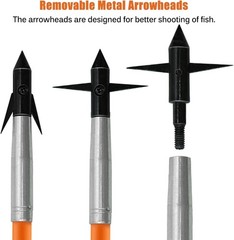 Recurve Bow Fishing Kit 40lbs Arrow Reel Straight Bowfishing Bow Archery Hunting