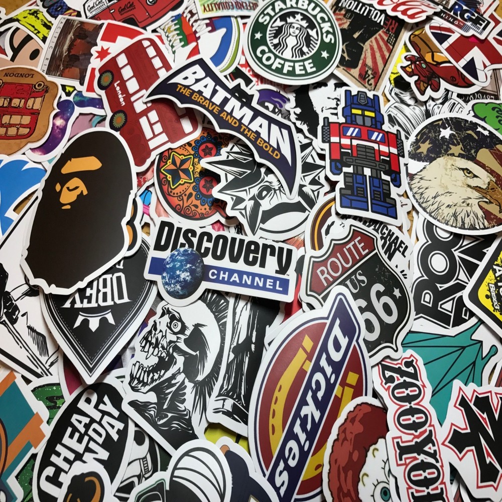 Lot 100 Random Skateboard Stickers Vinyl Laptop Luggage Decals Dope Sticker Mix
