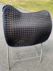 LeMieux ProSport Dressage Suede Quilted English Saddle Pad Navy Blue