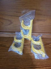 Two hook Yellow Flex Hooks for barn, garage.