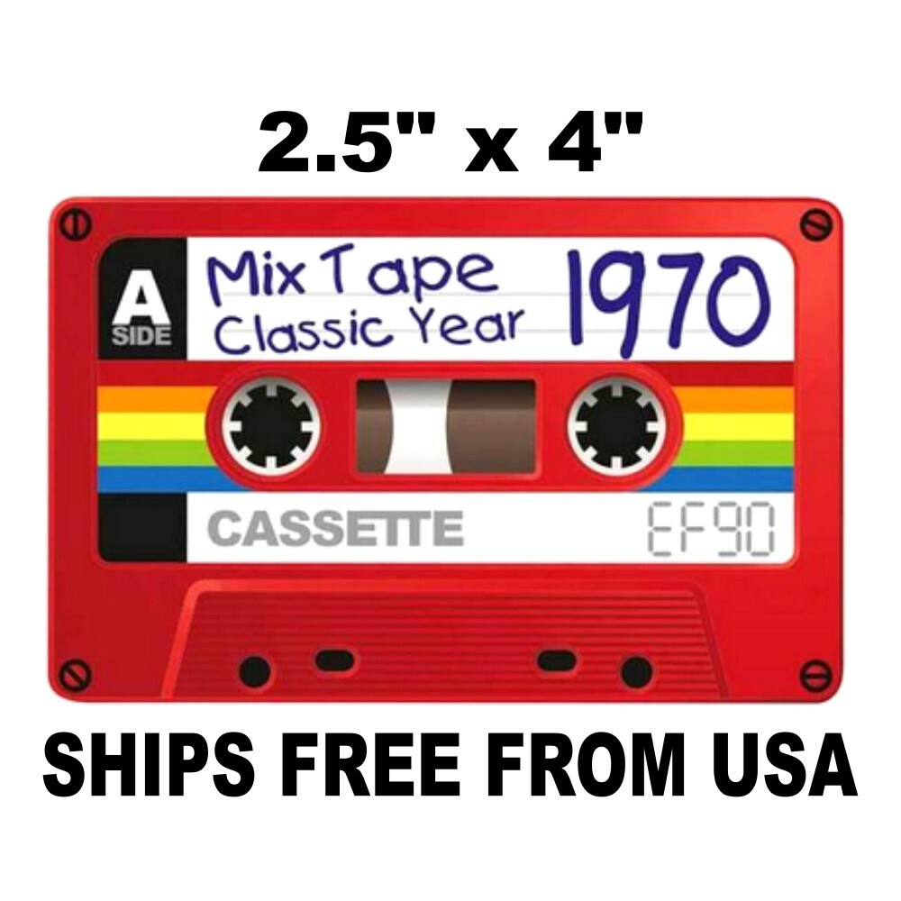 Mixed Tape Cassette Tape 70s Humor Skateboard /Laptop/ Guitar Decal Sticker