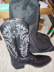 Dan Post Genuine Lizard Leather Western Boots Black DP 4050R Men’s 9.5D