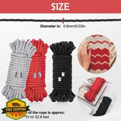 Coldairsoap Silk Rope 3 Pack Black Red Sliver 32FT
