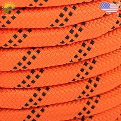 1/2in × 120ft Double Braided Polyester Rope Breaking 5174 Pounds Orange Black