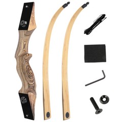 US 60″ Takedown Hunting Bow 20-60lbs Recurve Bow Wooden Adult Archery Target RH