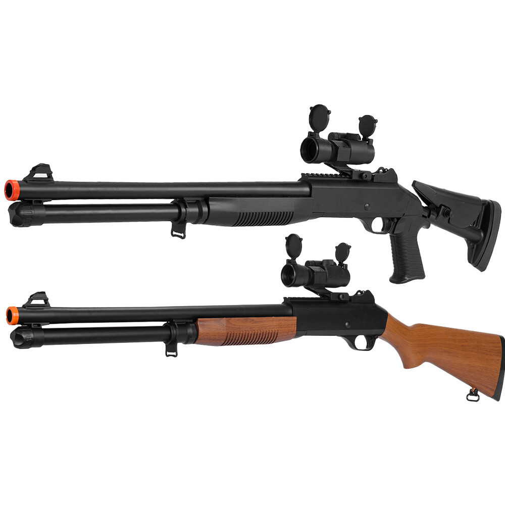 UKARMS M186 Spring Powered Airsoft Shotgun w/ Red Dot Sight by AGM M186