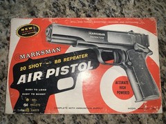 Vintage Marksman Repeater .177 BB, Darts Cal Air Pistol W/ Original Box, Manual