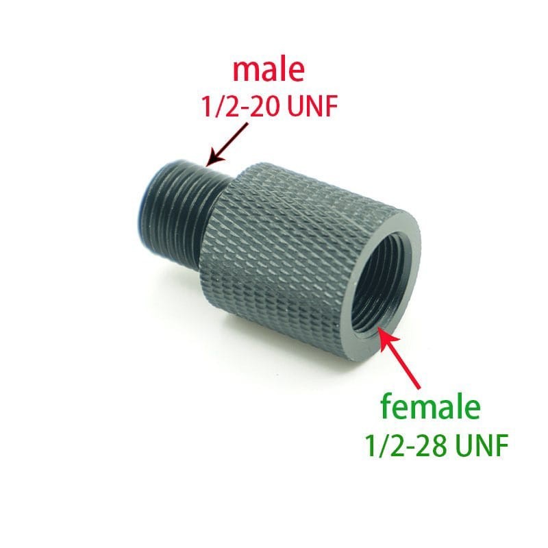 PCP Threaded Fitting Adapter Female 1/2-20 UNF To Male 1/2-28 UNEF HPA Connector