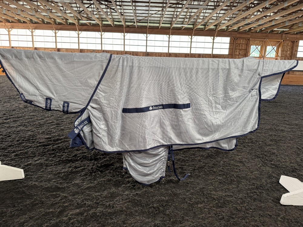 84” Bucas Buzz Off Full Neck Horse Fly Sheet w/Belly Protection – Used