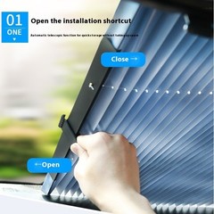 Automatic Retractable Sunshade Sun Protection Front Windscreen Car Sunshade Wind