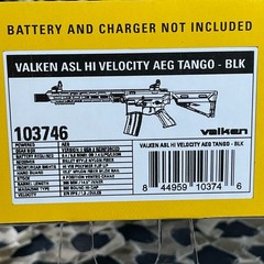 NEW Valken ASL Hi Velocity Series Tango AEG Airsoft Gun – Black/Black