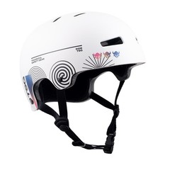 TSG – Evolution Skate Bike Helmet – L/XL, Graphic Design – White Board-Cast