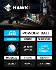 Hawki .68 cal Paintball Training Powder Balls .68 Caliber 10 rounds
