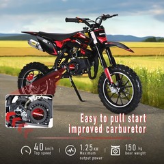 Gas Dirt Bike 49CC 2-Stroke Motorcycle w/Off-Rode Tire Up to 25 Mph,Load 330LBS
